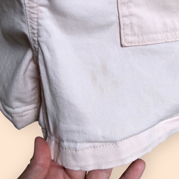 Levi’s Utility Tie Waist Romper Shorts One Piece Light Pink Button Front Women M - Picture 14 of 16